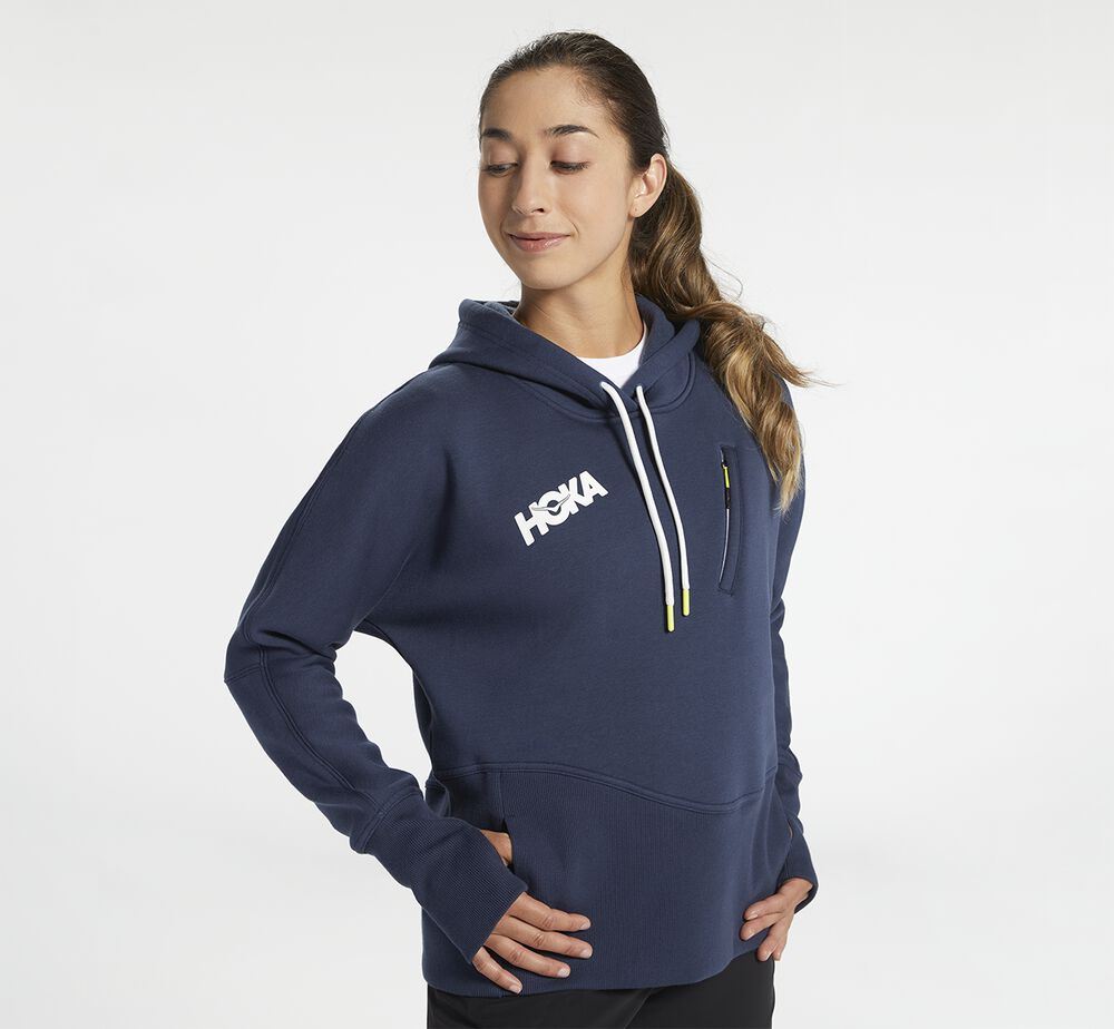 Hoka One One Ultra Huvtröja Dam Marinblå - SE-9485361